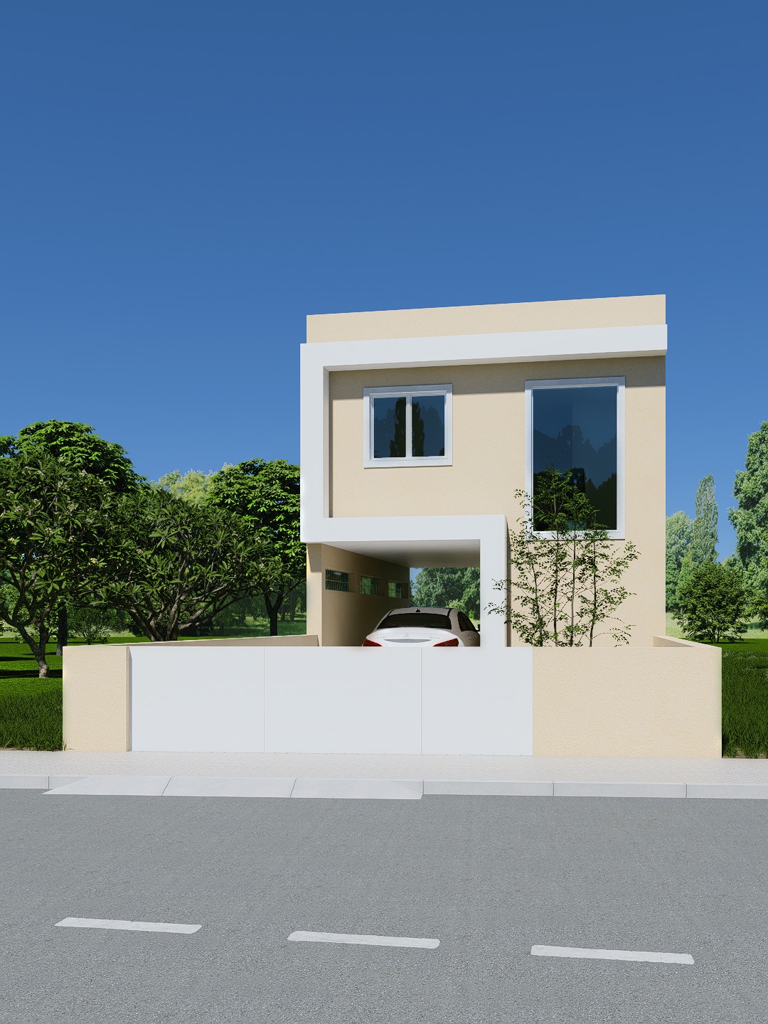 Render frontal da moradia Brotar 22 na Gafanha da Nazaré